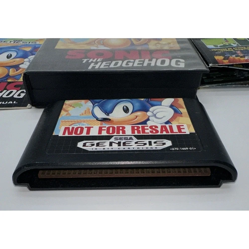 SONIC THE HEDGEHOG SEGA GENESIS NOT FOR RESALE COMPLETE CIB TESTED + POSTER
